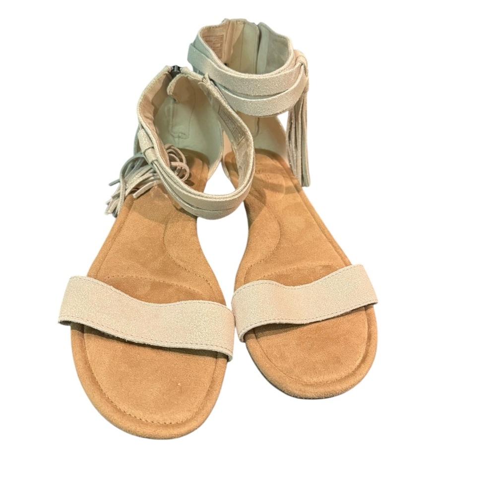Koolaburra UGG Saige ankle strap open toe fringe tassel suede women’s 12 sandal - Picture 7 of 9